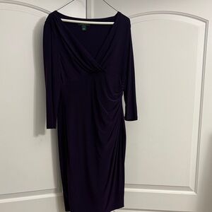 Ralph Lauren Deep Purple Long Sleeve Dress
